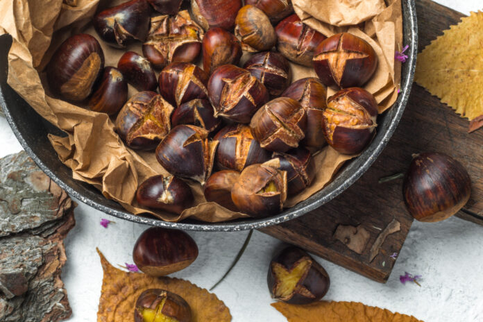 baked chestnuts autumn traditional food
